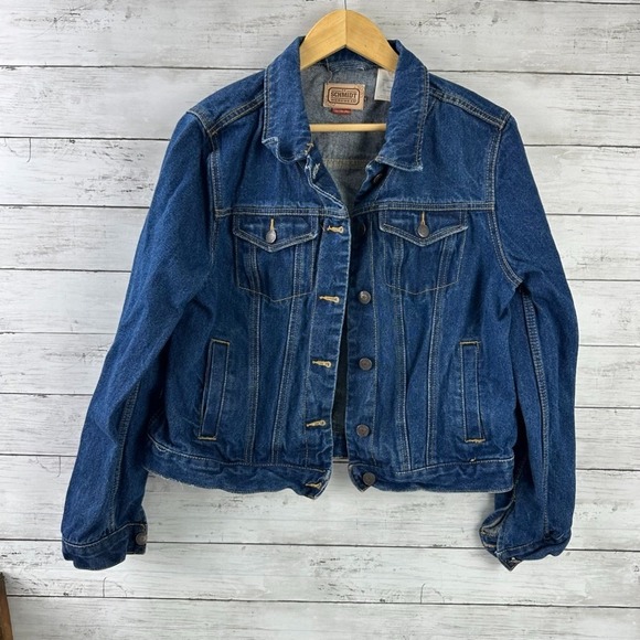 C.E. Schmidt Workwear Women's Denim Blue Jean Jacket Size Large Trucker - Picture 1 of 12